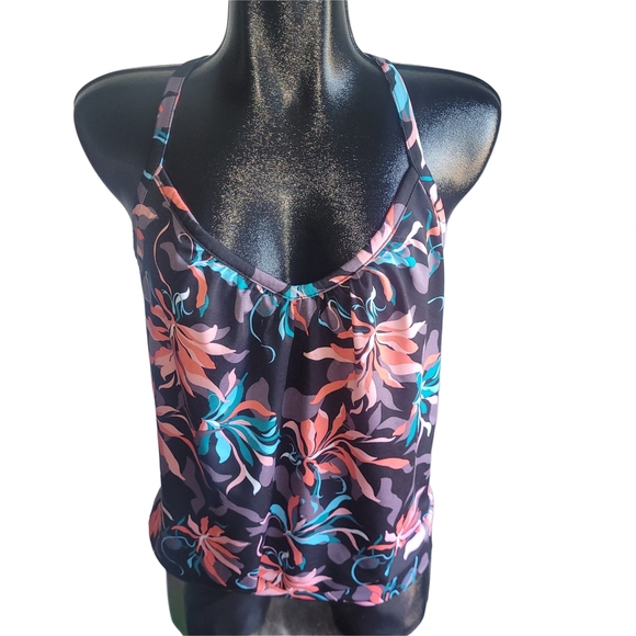Eclipse Floral Print Racerback Tank Top M - Picture 1 of 5
